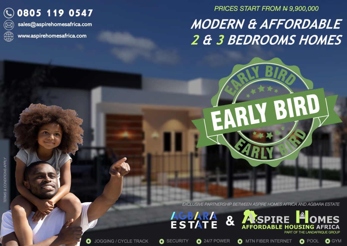 aspire homes for sale rent lease bungalow bedroom agbara estate ogin state lagos badagry expressway atan sokoto unilever nestle beloxxi industrial park opic abiodun house apartment property real estate land